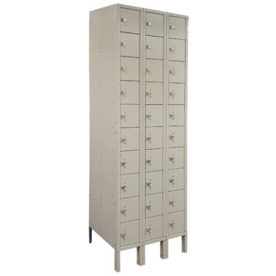 Republic 10 Tier Cell Phone Locker With Padlock Hasps 3 Wide