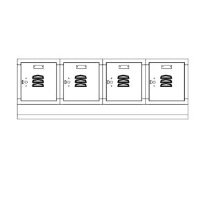 Republic 4 Person Multi-Robe Horizontal Wall Locker