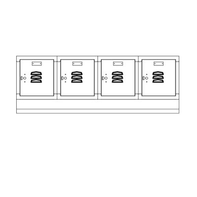 Republic 4 Person Multi-Robe Horizontal Wall Locker