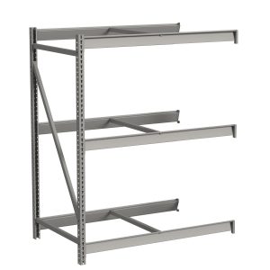 Republic Bulk Storage Rack With Front To Back Supports 3 Level 1Ftb Add On Angle View