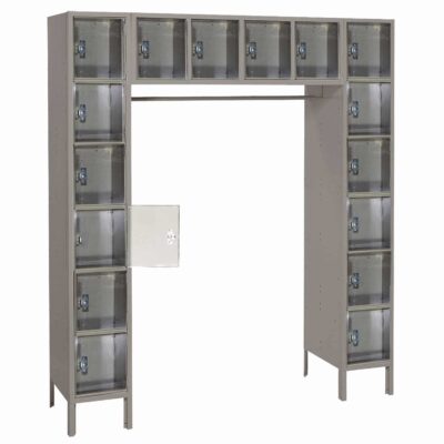 Republic 16 Person Multi-Robe Clearview Locker Dove Gray