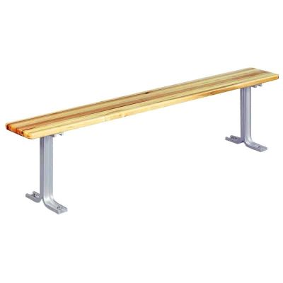 Republic Locker Room Hardwood Bench 2 Aluminum Pedestals