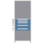 Republic Modular Drawers In 36 Inch Wide Shelving 5 Drawers Starter DP115015-DB