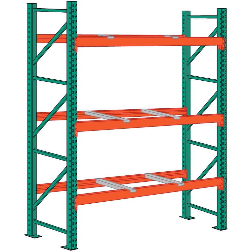 Pallet Racking with Front-to-Back Supports