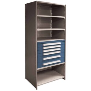 Industrial Shelving with Drawers